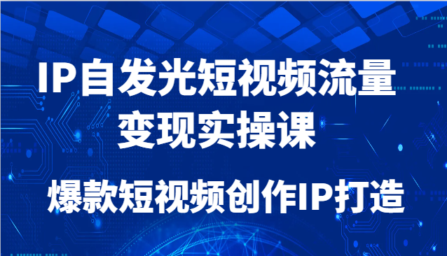 IP自发光短视频流量变现实操课，爆款短视频创作IP打造-蚂蚁汇资源分享项目网