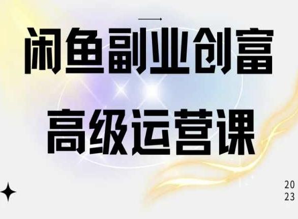 闲鱼电商运营高级课程，一部手机学会闲鱼开店赚钱-蚂蚁汇资源分享项目网