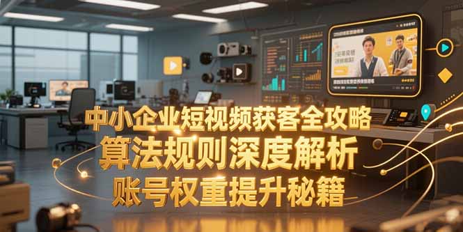 中小企业短视频获客全攻略，算法规则深度解析，账号权重提升秘籍-蚂蚁汇资源分享项目网