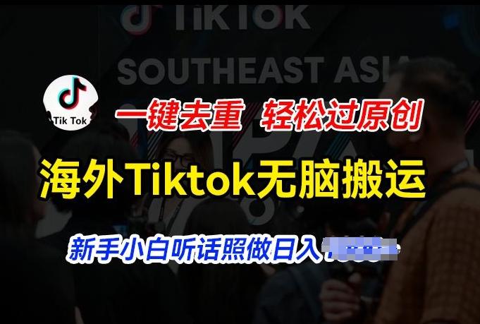 海外Tiktok短视频无脑搬运，一键去重轻松过原创，新手小白听话照做日入几张【揭秘】-蚂蚁汇资源分享项目网
