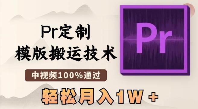 最新Pr定制模版搬运技术，中视频100%通过，几分钟一条视频，轻松月入1W＋【揭秘】-蚂蚁汇资源分享项目网