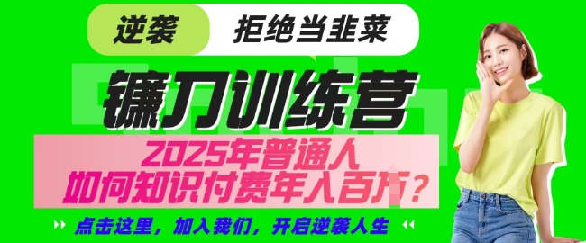 【网创项目终点站-镰刀训练营超级IP合伙人】25年普通人如何通过知识付费实现逆袭【揭秘】-蚂蚁汇资源分享项目网