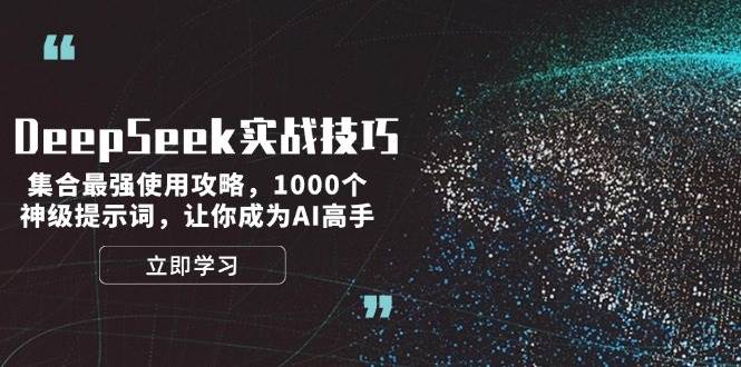 DeepSeek实战技巧：集合最强使用攻略，1000个神级提示词，让你成为AI高手-蚂蚁汇资源分享项目网