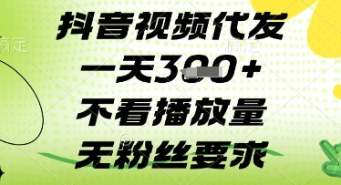 抖音视频代发一天3张+，不看播放量，无粉丝要求【揭秘】-蚂蚁汇资源分享项目网