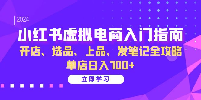小红书虚拟电商入门指南:开店、选品、上品、发笔记全攻略 单店日入700+(更新)-蚂蚁汇资源分享项目网