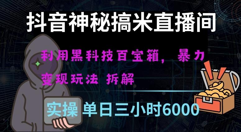 抖音神秘直播间黑科技日入四位数及格暴力项目全方位解读【揭秘】-蚂蚁汇资源分享项目网