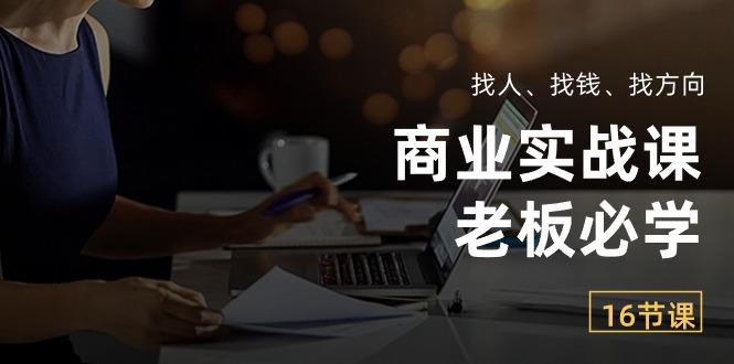 商业实战课【老板必学】：找人、找钱、找方向(16节课-蚂蚁汇资源分享项目网