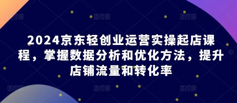 2024京东轻创业运营实操起店课程，掌握数据分析和优化方法，提升店铺流量和转化率-蚂蚁汇资源分享项目网