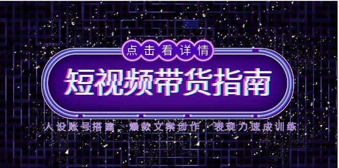 2025短视频带货指南，人设账号搭建，爆款文案创作，表现力速成训练-蚂蚁汇资源分享项目网