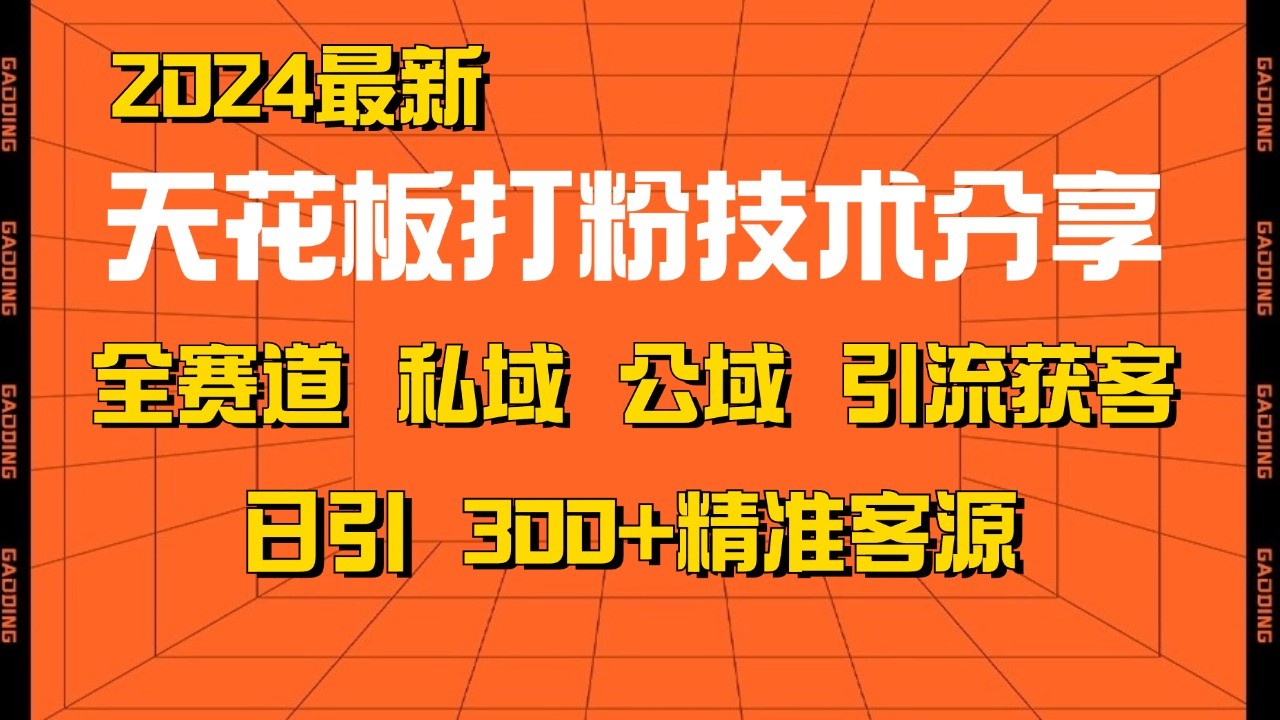 天花板打粉技术分享，野路子玩法 曝光玩法免费矩阵自热技术日引2000+精准客户-蚂蚁汇资源分享项目网