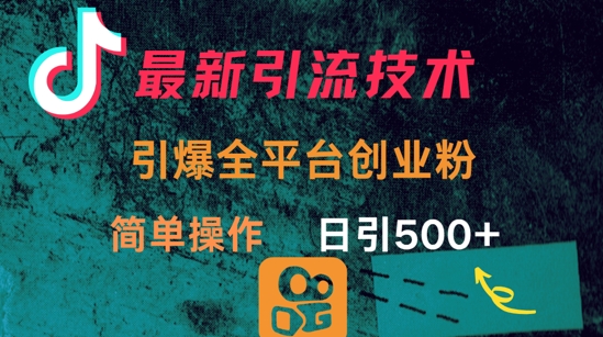 最新引流方法，引爆全平台的一个创业粉，简单操作日引300+-蚂蚁汇资源分享项目网