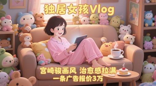 单个账号涨粉71W！用AI制作独居女孩Vlog，宫崎骏画风，治愈感拉满，一条广告报价3W-蚂蚁汇资源分享项目网