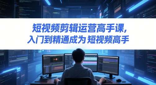 短视频剪辑运营高手课，入门到精通成为短视频高手-蚂蚁汇资源分享项目网