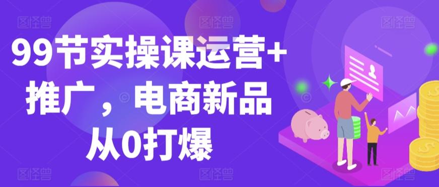 99节实操课运营+推广，电商新品从0打爆-蚂蚁汇资源分享项目网
