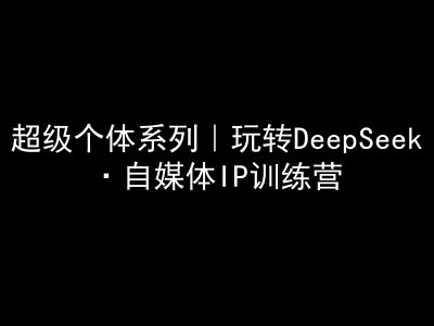 超级个体系列，玩转DeepSeek·自媒体IP训练营，deepseek教程-蚂蚁汇资源分享项目网