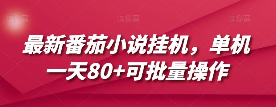 最新番茄小说挂机，单机一天80+可批量操作【揭秘】-蚂蚁汇资源分享项目网